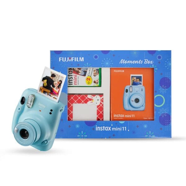 Fujifilm Instax Mini 11 Instant Camera (Cobalt Blue) Moments Box with 20 Shots