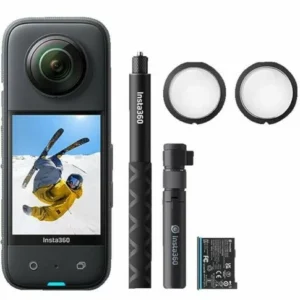 Insta360 X3 Creator Kit with Sticky Lens Guards + Battery + Bullet Time Accessory Bundle Invisible Stick Combo