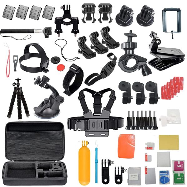 HIFFIN Branded 65 in 1 Compatible for GoPro, Sony Action Cam, Nikon, Garmin, Ricoh Action Cam, SJCAM, iPhone and Android | Epic Photo Shooting