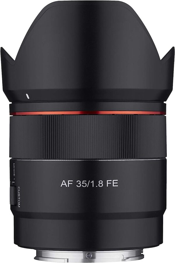 Samyang 35mm F1.8 Auto Focus Compact Full Frame Wide Angle Lens for Sony E Mount, Black