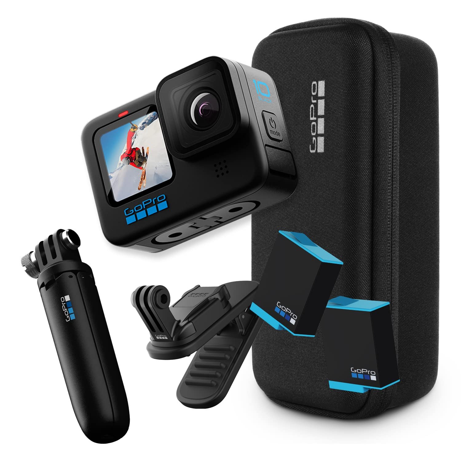 GoPro HERO10 Action Camera Special Bundle with Free Swivel Clip, Extra  Battery and Tripod Shorty