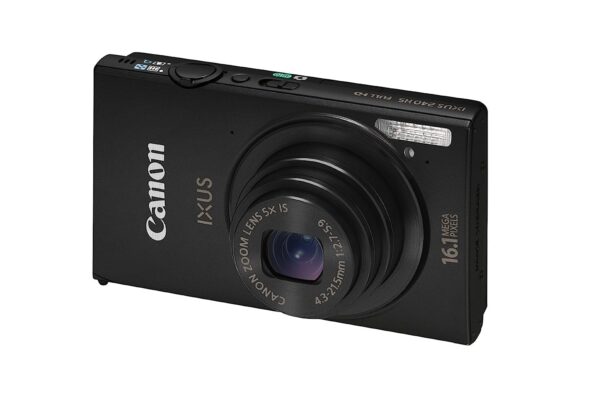 Canon IXUS 240 HS 16.1MP Point and Shoot Camera (Black) with 5X Optical Zoom, Memory Card and Camera Case